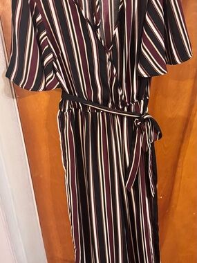Xhilaration Striped Wide Leg Wrap Jumpsuit
